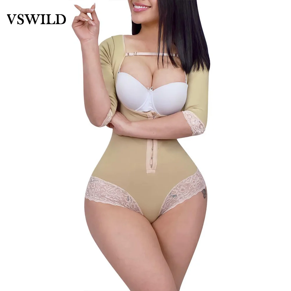 

Colombian Girdles Shapers Faja long sleeved Shapewear Bodysuit Abdomen Control For Post-Surgical Use waist trainer Belt