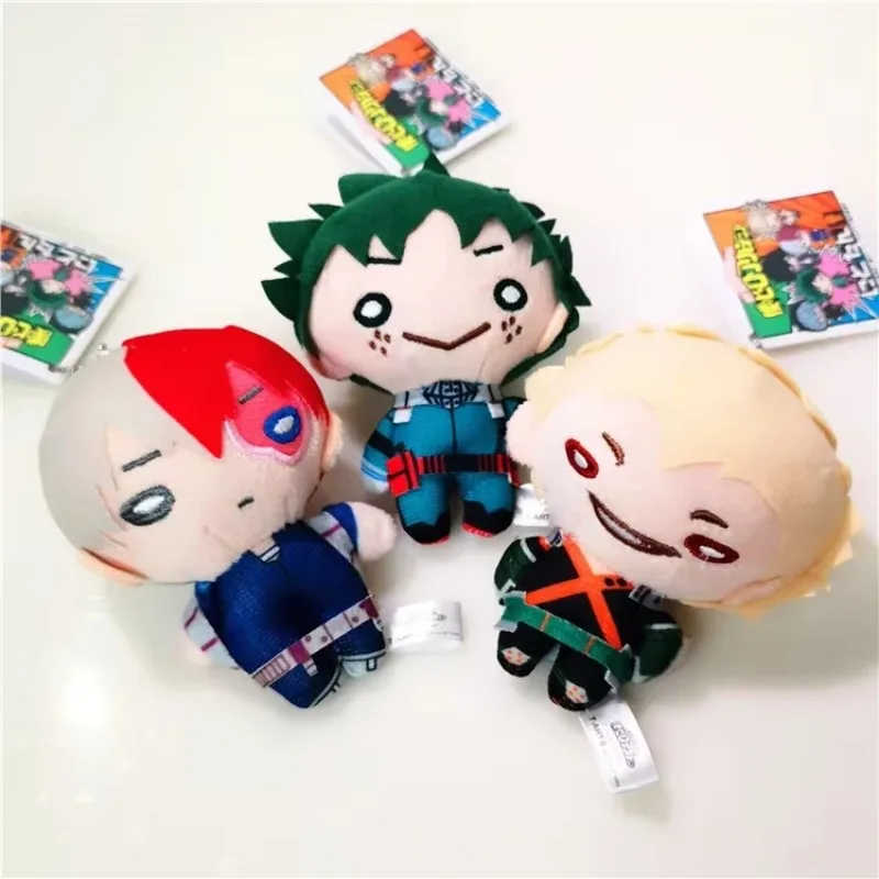 Japanese Anime Midoriya Izuku Bakugou Key Chain Age of Heroes Deku SHOTO TODOROKICV Plush Filling Doll Backpack Pendant Gift