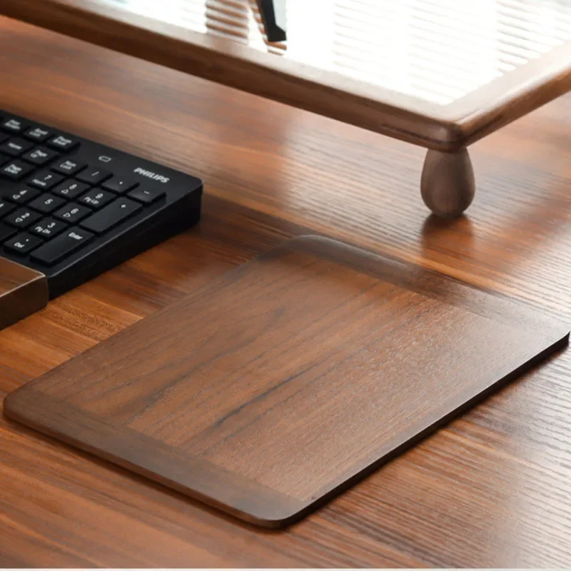 Black Walnut Wood Mouse Pad Ultra-thin Creative Carpal Support Rounded Edges Non Slip Mat Practical Table Pad For Office