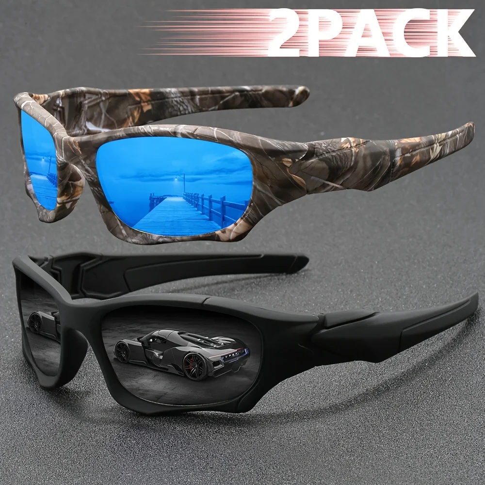 نظارات شمسية تكتيكية مقاومة للرياح لصيد السمك للرجال والنساء، ظلال مموهة كلاسيكية مع حماية من الأشعة فوق البنفسجية للقيادة في الهواء الطلق وركوب الدراجات والمشي لمسافات طويلة