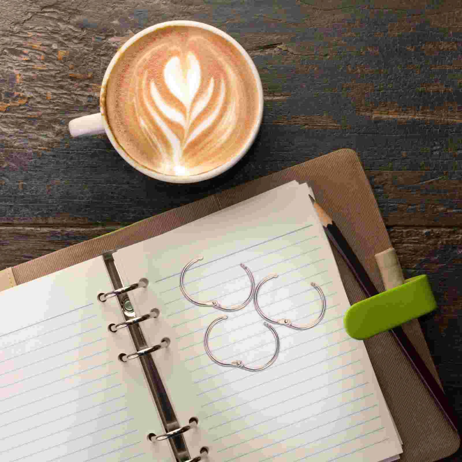 50 Pcs Ring Binding Lock Binder Rings Polished Iron Clips Book Scrapbook Loose Leaf Calendar Office DIY Blinder Circles
