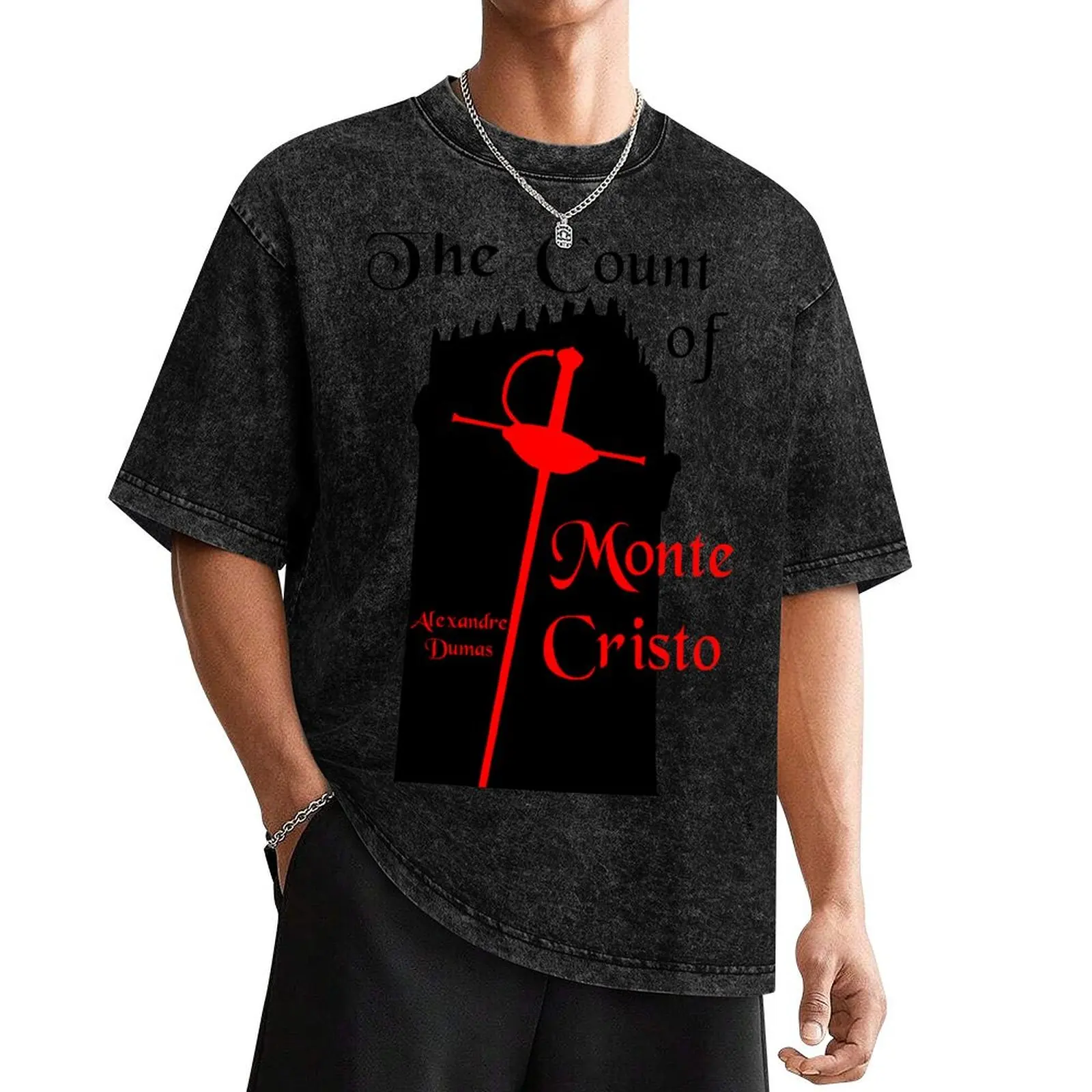 Alexandre Dumas, Camiseta do Conde de Monte Cristo, Roupas Anime, Tamanhos Grandes, Roupas Estéticas, Arte Negra