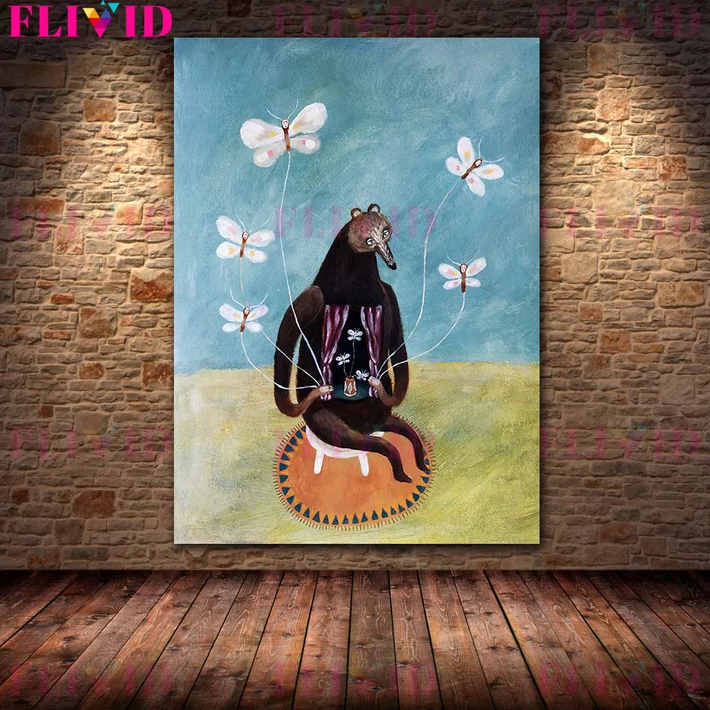 Moth Faeries And The Spirit Of The Witch Wall Art Canvas Painting The Bride Of The Woods And Wolf Maiden Abstract Poster Prints