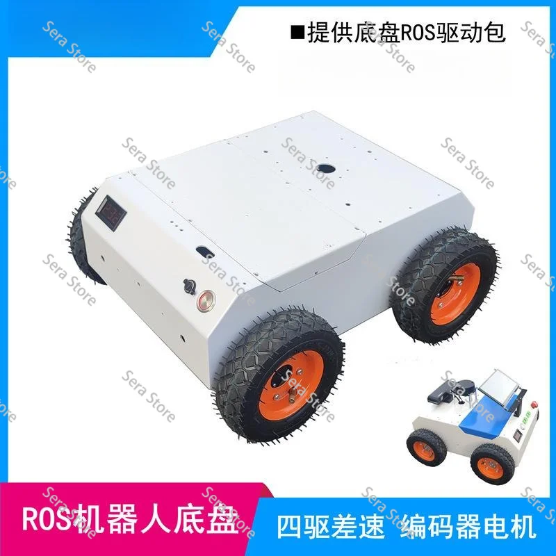 4-Wheel Drive Robot Chassis - Encoder Motor Metal Chassis Pneumatic Tires for RC Car Heavy Load
