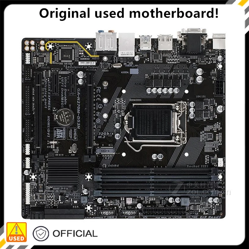 

For GA-H270M-DS3H H270M-DS3H Original Used Desktop Intel H270 64GB DDR4 Motherboard LGA 1151 i7/i5/i3 USB3.0 SATA3