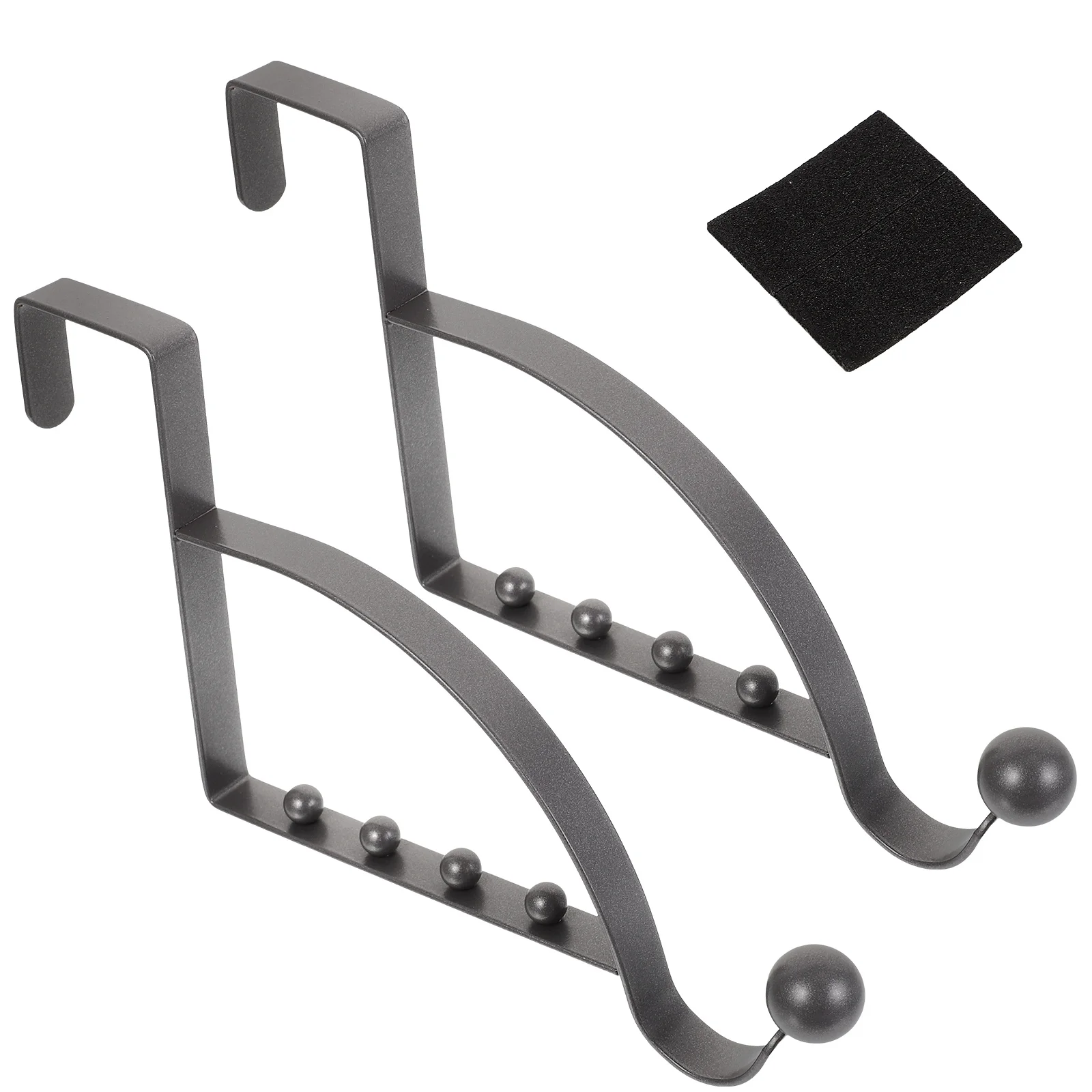 

2pcs Hanger Hooks Behind Door Storage Towel Rack Bathroom Grey Carbon Steel Scratch Resistant Wardrobe Pants Hook Space