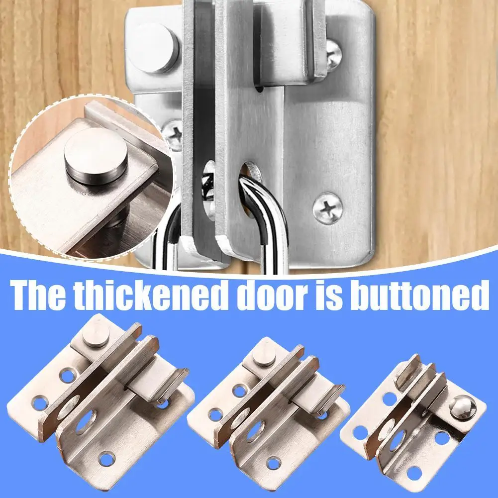 Stainless Steel Punching Wardrobe Security Door Gate Bolt Latch Lock Bracket Hasp Furniture Door Bolts Hardware