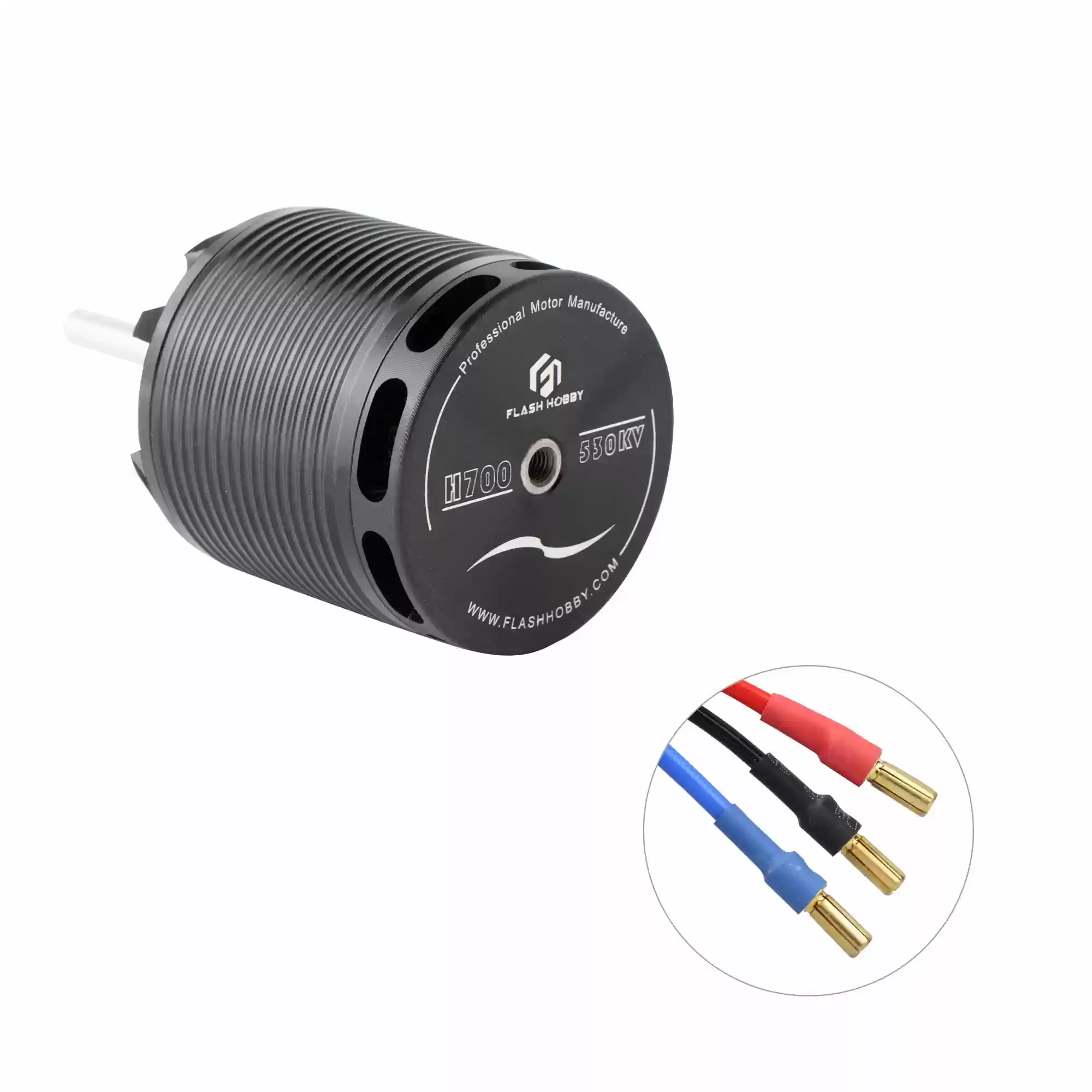 FLASH HOBBY H700 530KV Brushless Motor, High‑Power 4500W Motor, 12N10P Configuration for 700 Size RC Helicopter