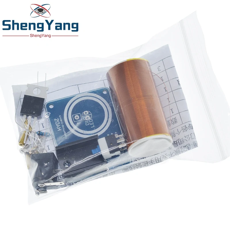 TZT BD243 Mini Tesla Coil Kit Magic Props DIY Parts Empty Lights Technology Diy Electronics BD243C DIY Mini Tesla Coil Module image 2