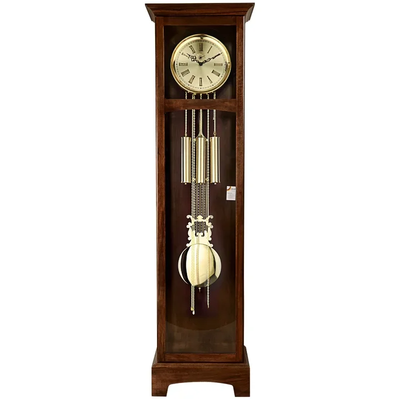 

European living room floor clock modern simple light luxury mechanical standing clock retro creative solid wood clock