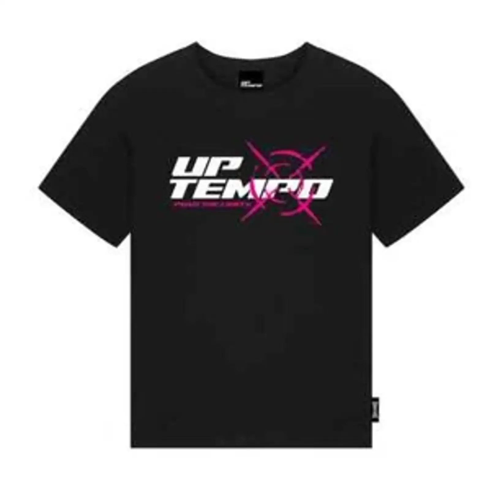 Футболка UPTEMPO WMN T Shirt Push The Limits, черная, женская, в стиле габбер-хардкор, винтажная, с эффектом потертости, модная, стильная, удобная, повседневная, эластичная.