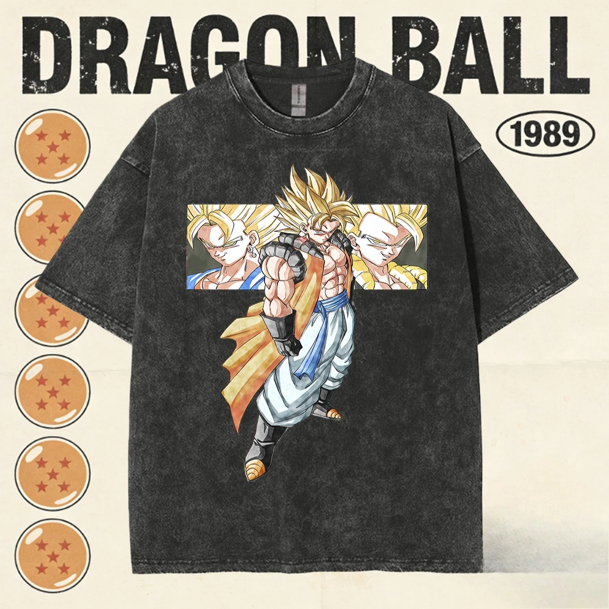 2026 New DBZ Vintage Men's Washed T-Shirt Cotton Ultimate Forms Print Daily Sports Tee Summer High-quality Streetwear