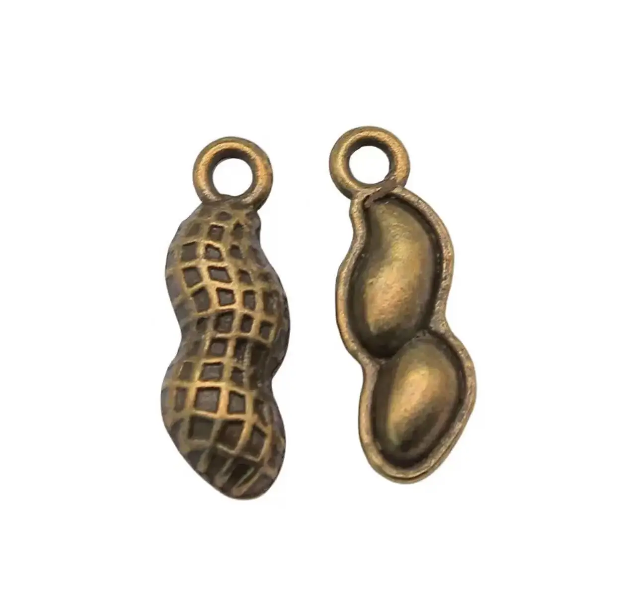 

25pcs 18*6mm Lovely peanut shell design pendants for handmade Zinc alloy metal HW3181