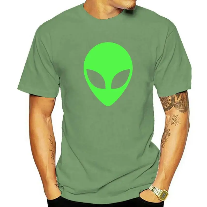 Green Alien Head 90's Style Funny Alien T-Shirt 3D Printed Tshirts For Men Cotton T Shirt Cool Faddish