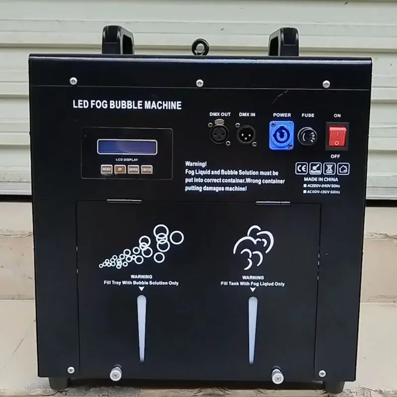 1500 واط آلة فقاعة الدخان ثقوب مزدوجة DMX 512 التحكم عن بعد فقاعات مرحلة الزفاف تأثير لعرض حفلات DJ ديسكو القضبان