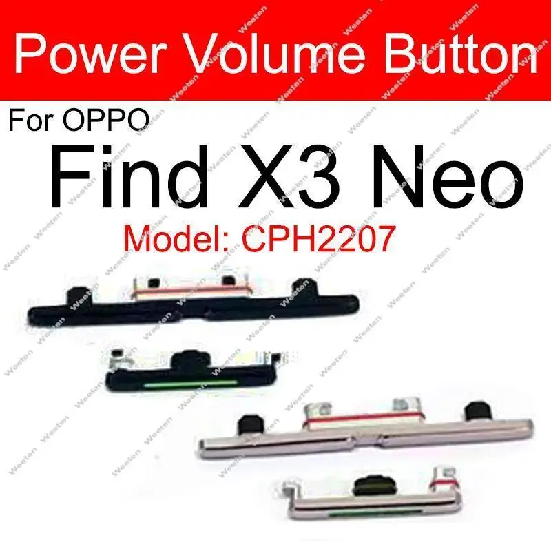 On OFF Power Volume Buttons For OPPO Find X3 X3 Pro X3Neo X3Lite Power Volume Side Keys Small Buttons Parts