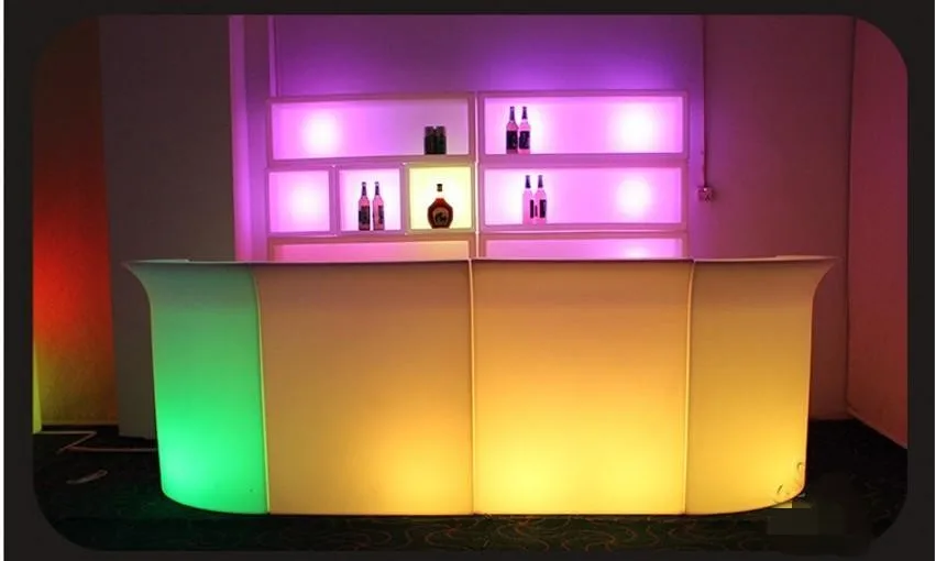 110Cm Hoogte Led Oplaadbare Bartafel Kleurrijke Veranderende Salon Receptie Moderne Nachtclubmeubilair Eenvoudige Kassierbalie