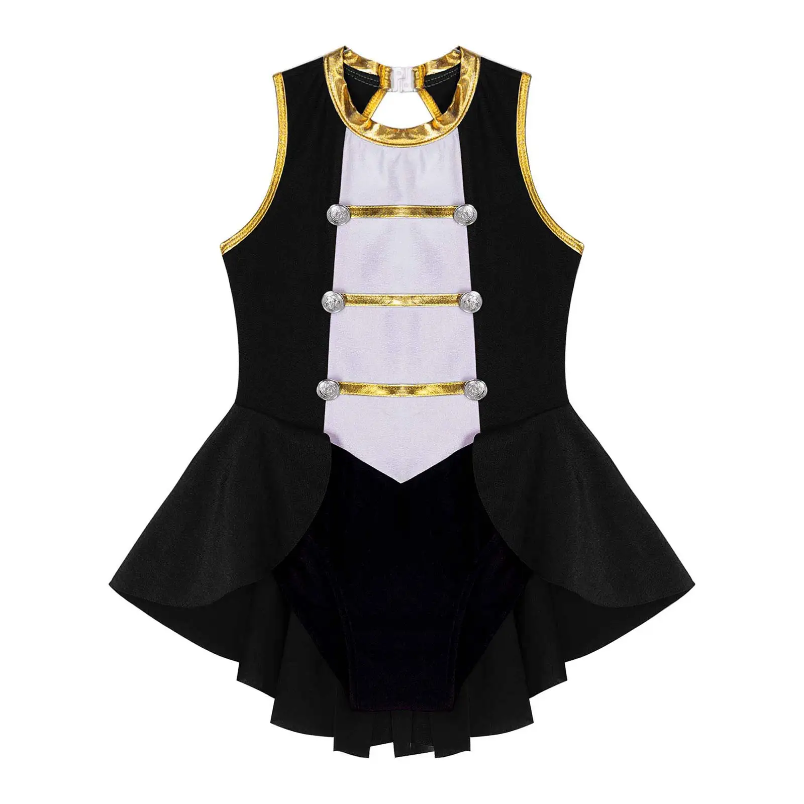 เด็กหญิง Circus Ringmaster เครื่องแต่งกาย Leotard ชุดบอดี้สูทฮาโลวีน Carnival Circus คอสเพลย์บัลเล่ต์ Dancewear