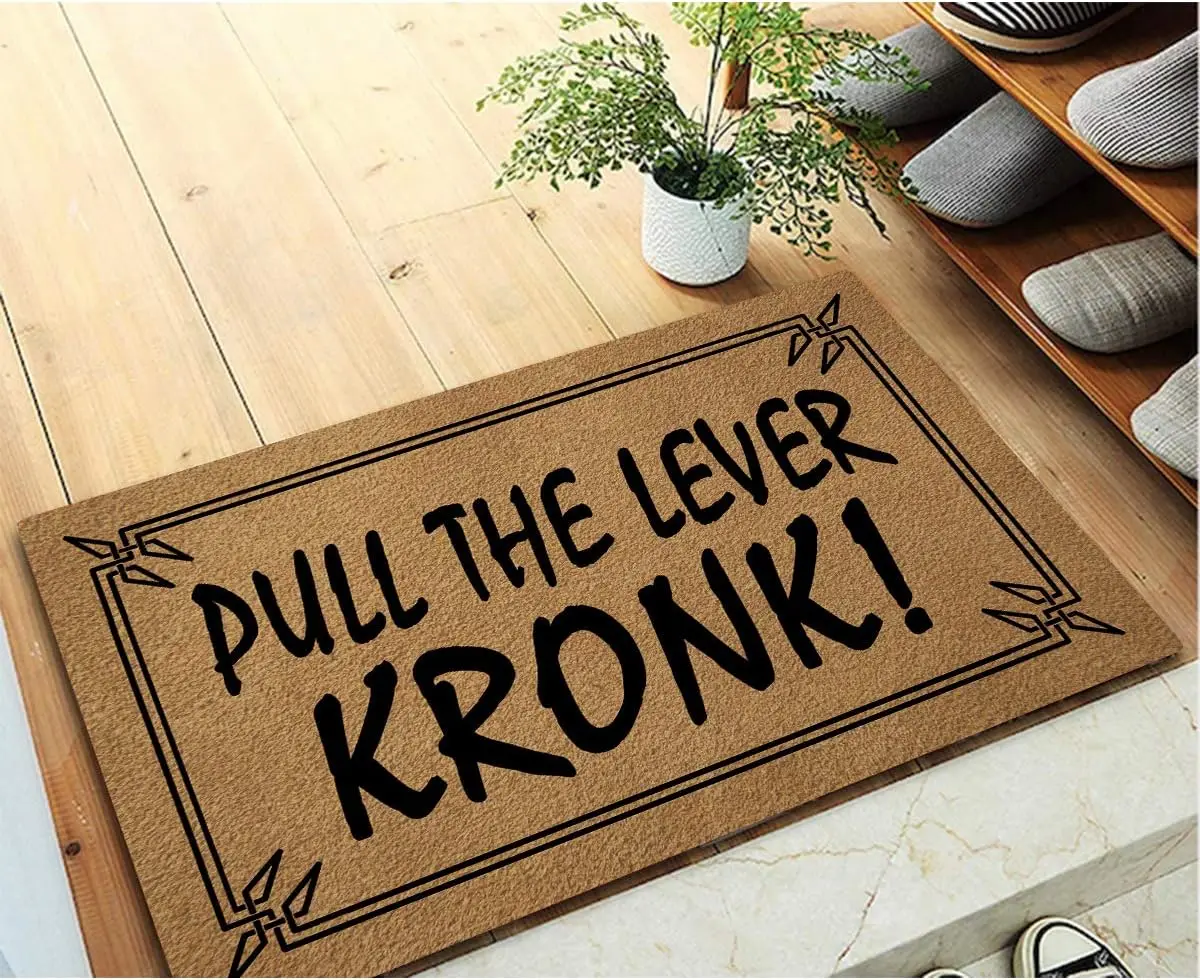 

Pull The Lever Kronk Doormat Rubber Non-Slip Funny Mats for Entryway Door Mat Indoor Floor Kitchen Rugs and Mats Novelty Gift