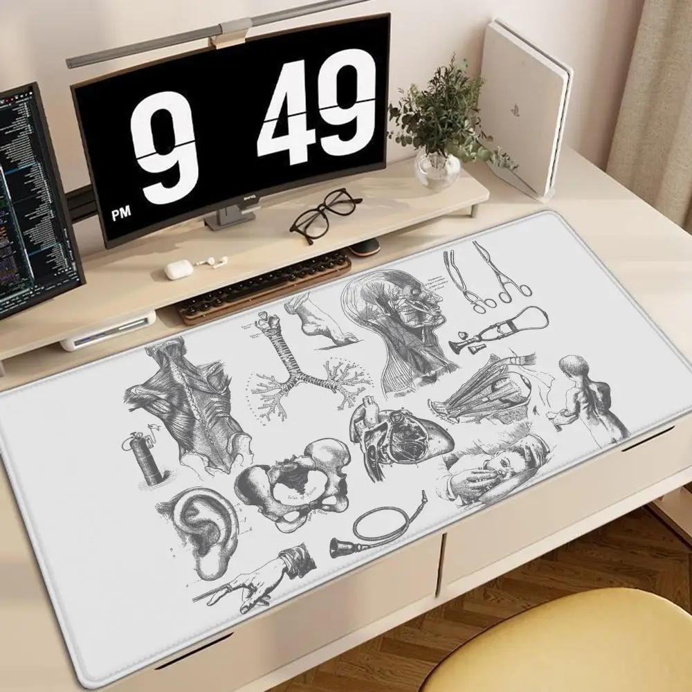 For Medical Anatomy Explanation Shortcut Keys Mouse Pad Large Keyboard Mousepad Gaming Desk Mat For Medical Researchers Non-Slip