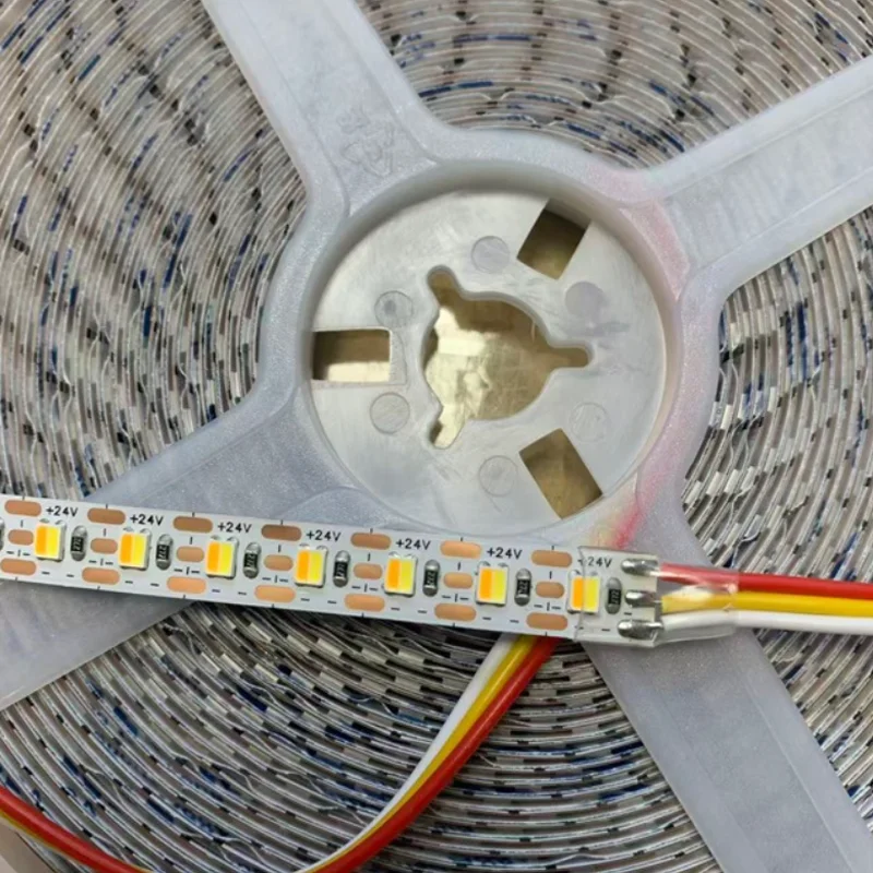 5m 10m 24v Slim 5mm 8mm CCT 2 in 1 LED Strip 2700k-6500k Dimmable 3 Wire 3000k 4000k 6000k Three Color Change One LED One Cut