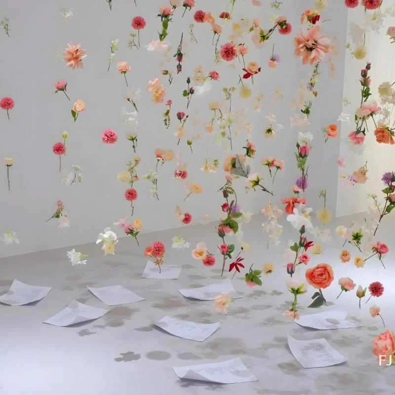 [YU]DIY Floating Flower Door Curtain Material Package 20pcs Plant Random Flowers Simulated Flower Scene Layout Decoration