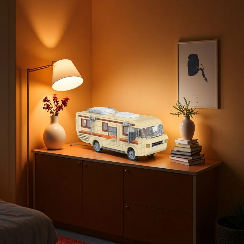 481PCS Multifunctional Travel RV Building Block Set Cool Fun Bedroom & Study Assembly Decoration Toy Collection