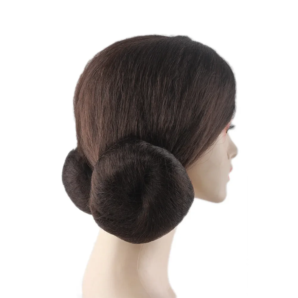 Leia Organa Solo Prestaties Cosplay Pruik Bruin Midden Dubbele Tempel Marubeni Hoofd Chemische Vezel Synthetisch Haar voor Filmfans