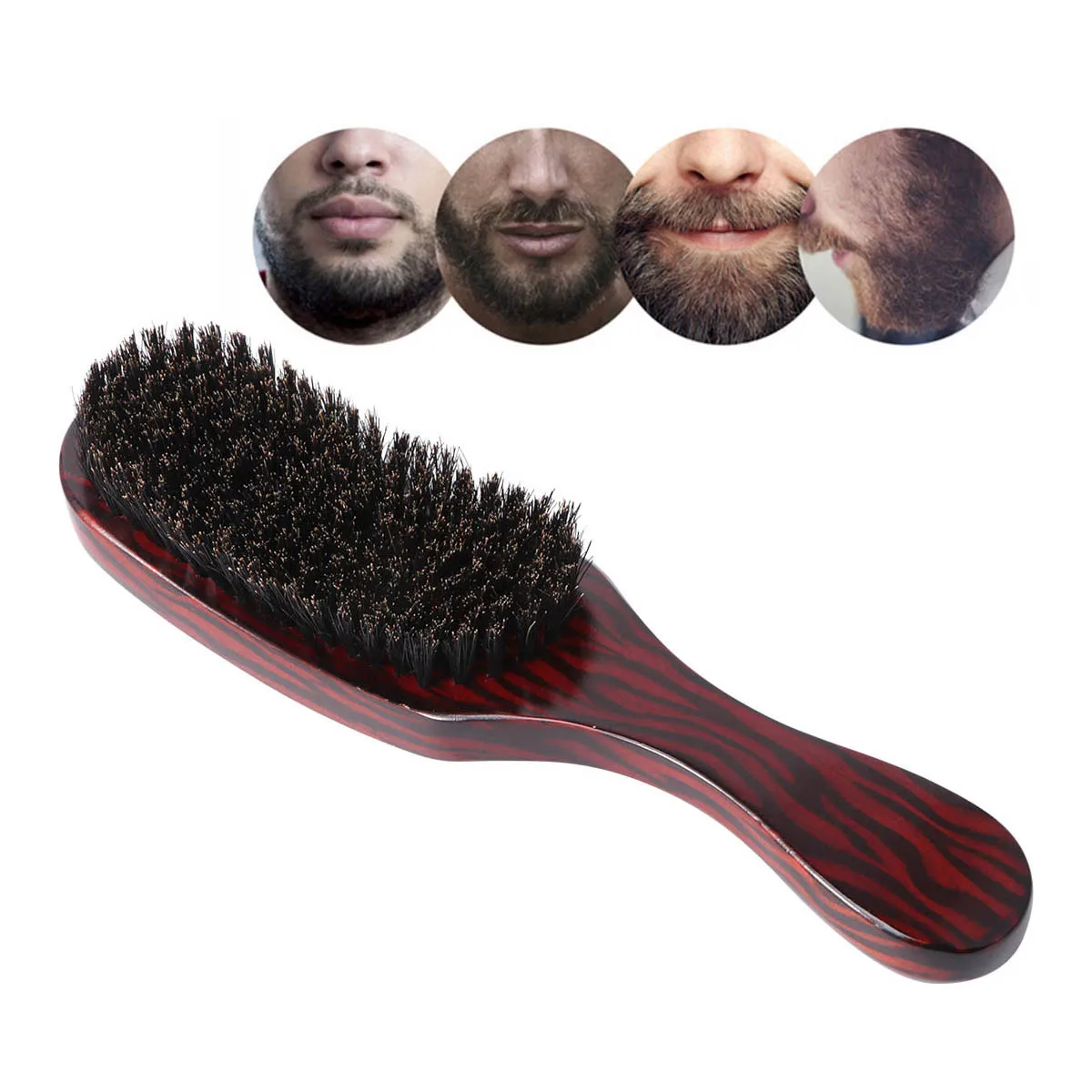 

Natural Bristles Wave Hair Brush Beech Combs Red Handle Black Bristle Anti-Static Massage Styling Gift Women Wooden Comb