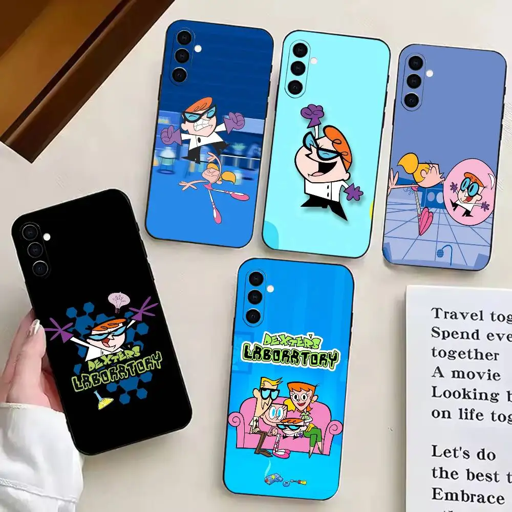 cartoon d-Dexter's -s-Lab-b  Phone Case For Samsung Galaxy A20,A21s,A22,A31,A32,A52,A53,A72,73,A80 Black Silicone Case