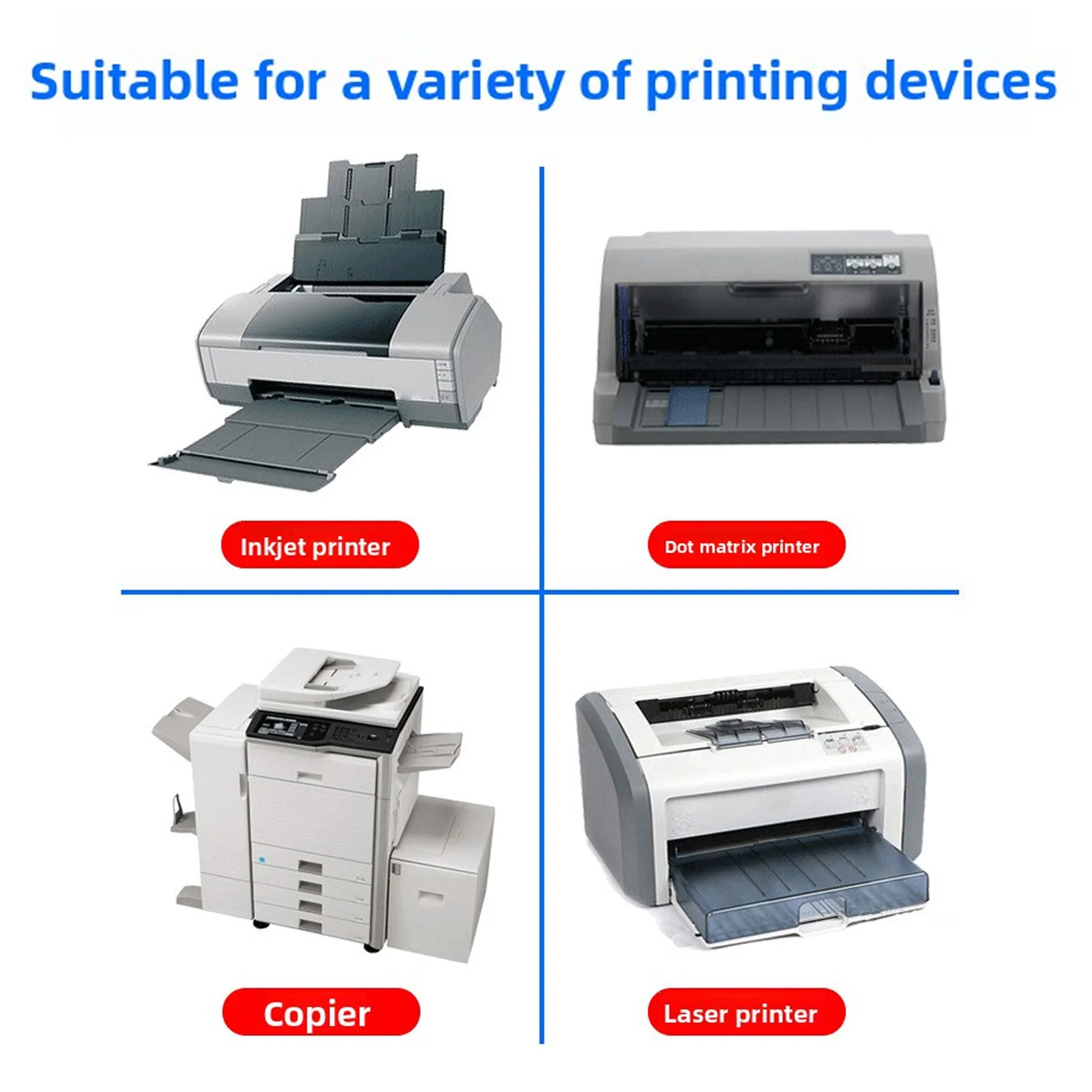 100 قطعة من ورق الملصقات (8.3 × 11.7 بوصة) طابعة نافثة للحبر قابلة للطباعة ملصقات ذاتية اللصق بيضاء لزجة ورق لاصق فني #5