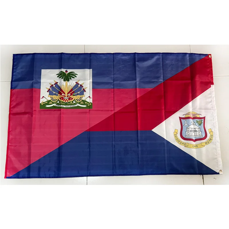 Saint Martin Haiti Friendship Flag 3ft*5ft (90*150cm) Size Christmas Decorations for Home Banner
