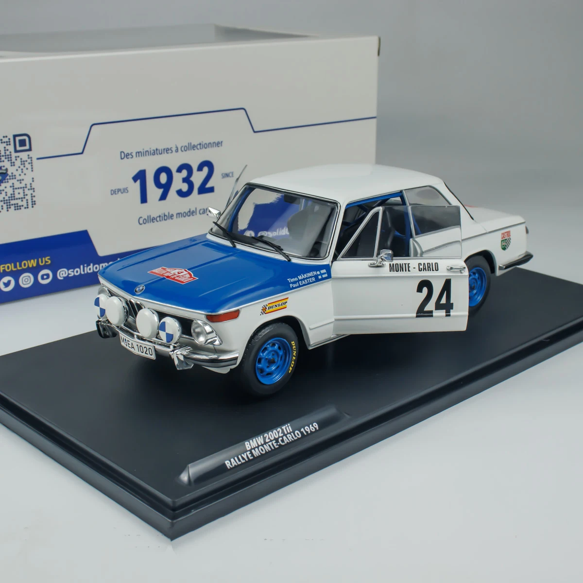 

Solido 1:18 Car Model 2002 TII WHITE #24 1969 Alloy Die-Cast Ornament Collection Gifts Metal Car
