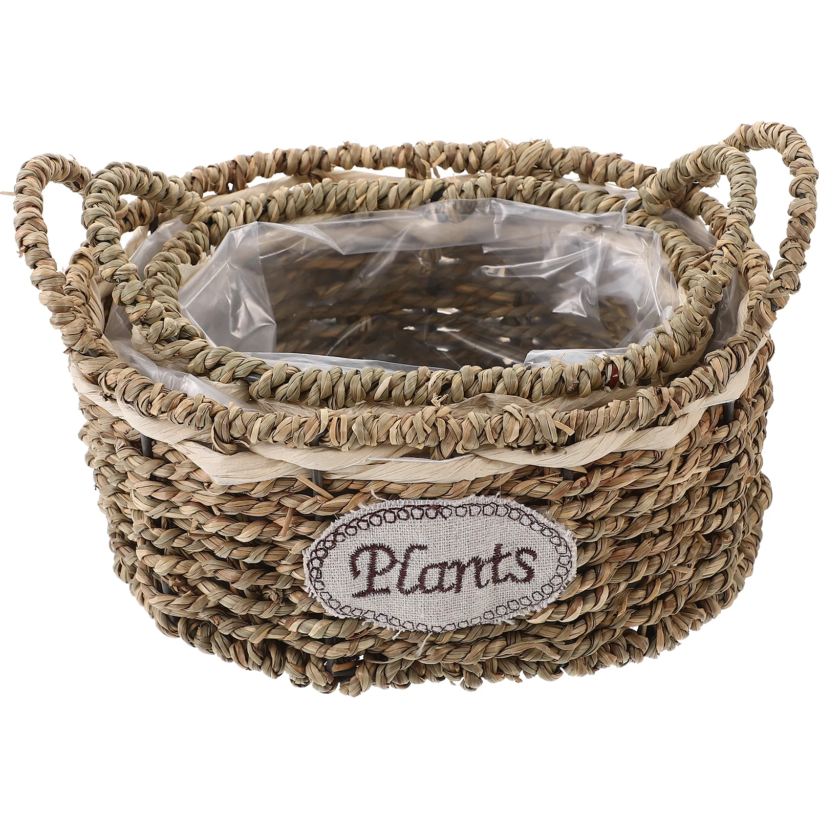 

2pcs Woven Flower Rustic Storage Baskets Indoor Plant Baskets Organizer Hanging Decor For Home Hotel Lightweight
