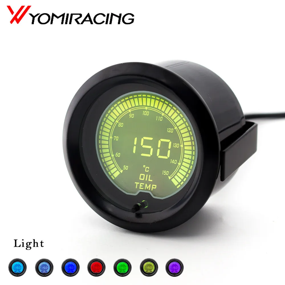 

7 Colors Brand New 2" 52mm EVO LCD Oil temperature gauge 50-150 Celsius Oil temp gauge Car meter