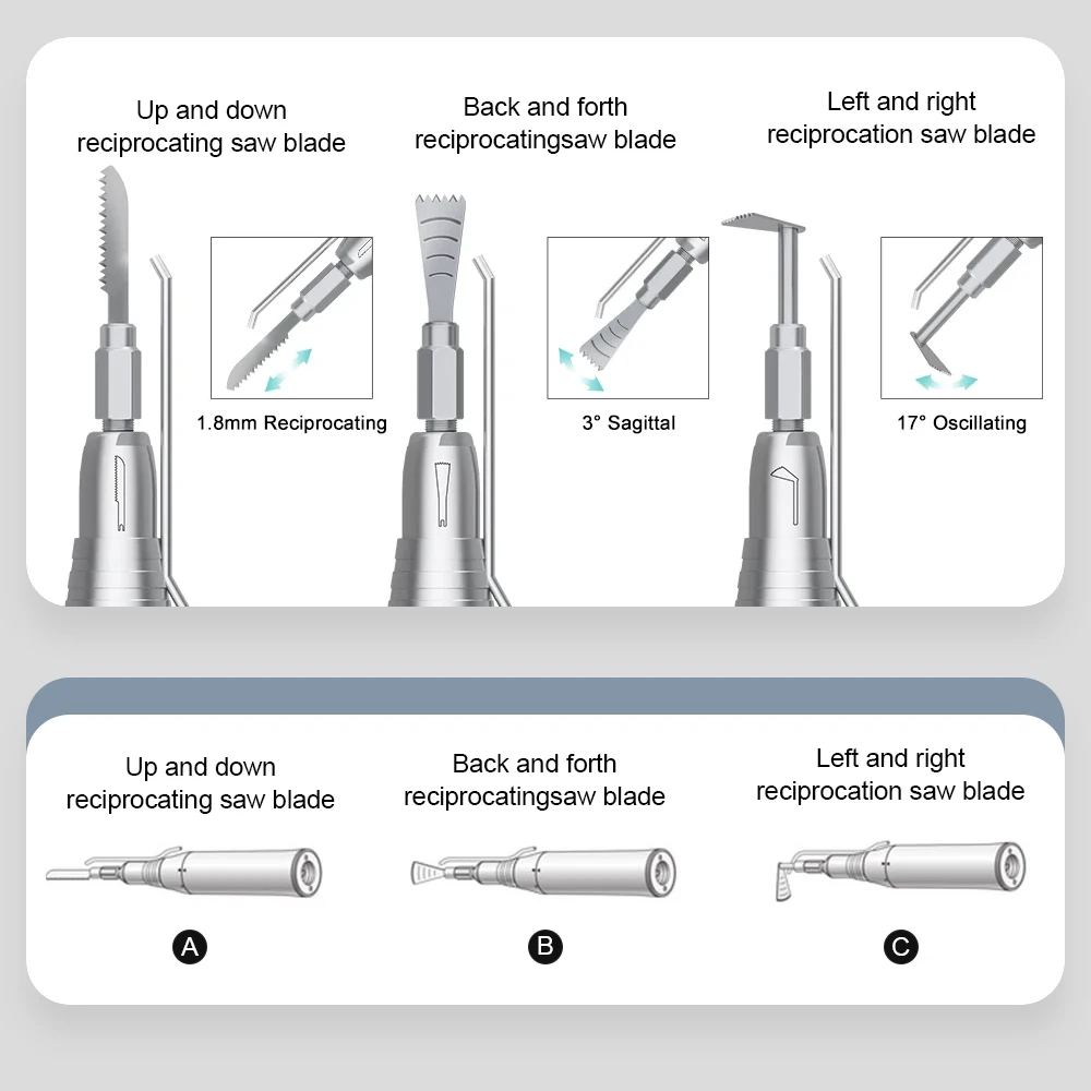 Oral Surgery Dental Surgical Saw Handpiece for Implantology /Dental Reciprocating Saw Blade Bone Cutting Handpiece Implant Motor