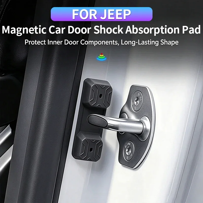 4pc Magnetic Door Lock Dampener Pads for Jeep Compass Renegade Wrangler Cherokee Grand Cherokee,Shock Absorption&Noise Reduction