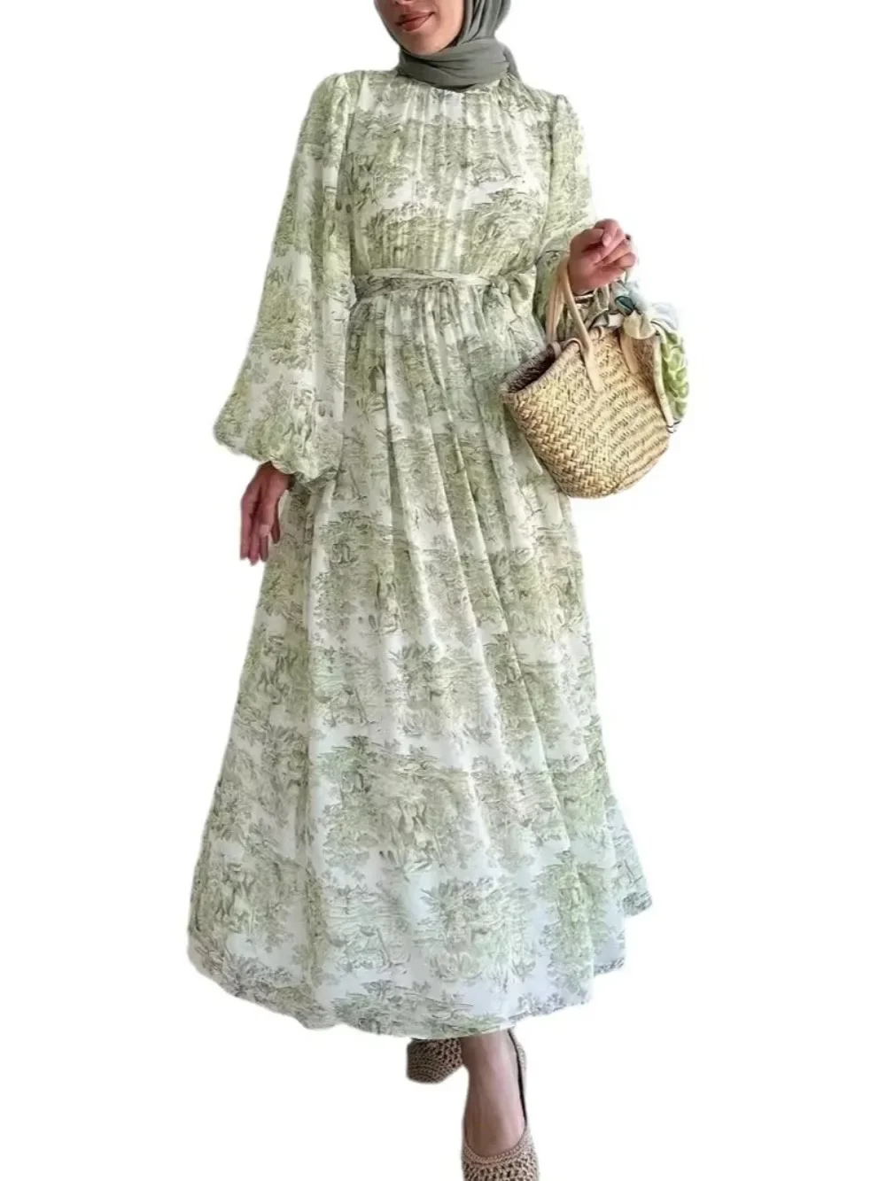 두바이 프린트 드레스 여성 아바야 이드 무슬림 파티 잘라비야 모로코 카프탄 2026 라마단 롱 드레스 베스티도스 라르고스 아랍 롱 로브