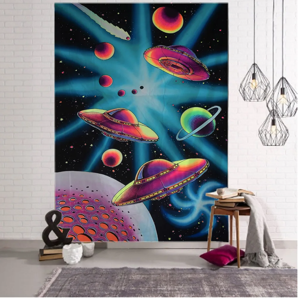 

Starry Sky Tapestry Astronaut Jellyfish Bohemian Hippie Dormitory Bedroom Art Decoration Home Wall Decoration Blanket Bed Sheet