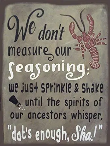 WZVZGZ Vintage Wall Poster Metal Plaque We Don;t Measure Our Seasoning Crawfish Vintage Novelty Sign for Living Room Garden Bedr