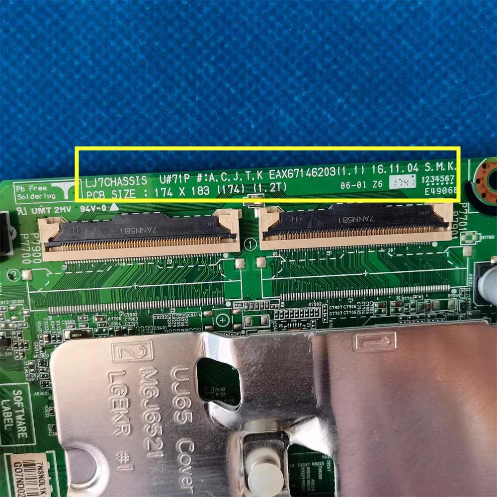 Placa-mãe da placa principal para LG, EAX67146203, 55UJ6800-UA, LJ7CHASSIS EAX67146203(1.1), 55UJ7588-CB, 49UJ6300-UA, 49UJ6500-UB, 55uj6300