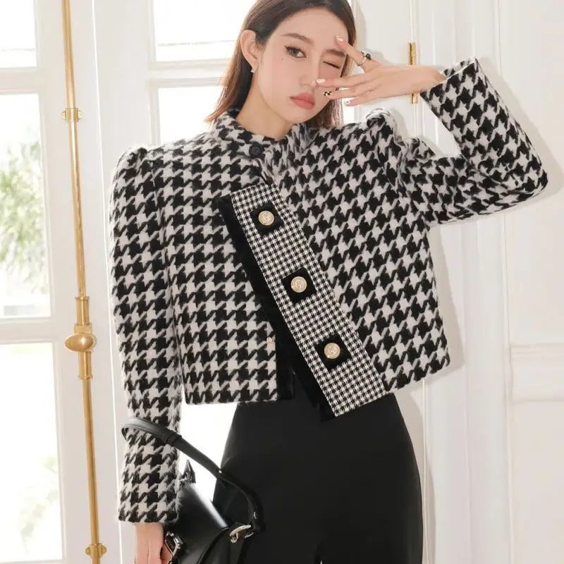 Single Breasted Short Suit Jacket for Women, French Vintage Jackets, Korean Temperament, Equestrian Clothing, Chic Tops, Autumn