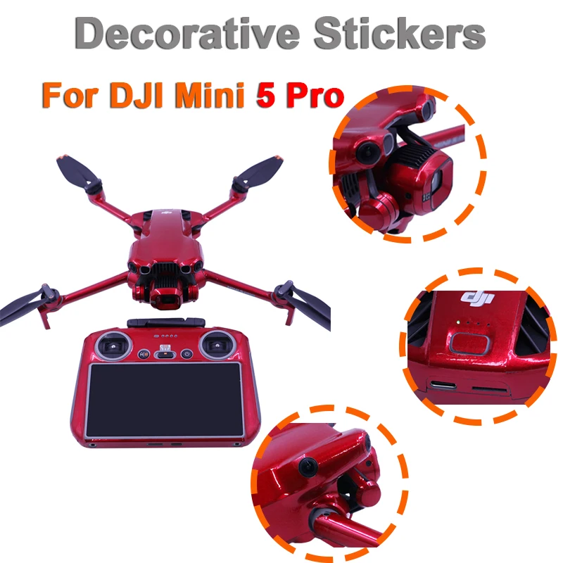 

Decorative Stickers for DJI Mini 5 Pro High-Adhesion Skins Waterproof Decals Weather-Resistant for Outdoor Flying Full Coverage
