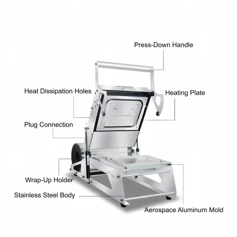 2026 High Quality Manual Food Sealing Machine Plastic Paper Foil Cans Container Packaging Equipment Food Tray Airtight Leakproof