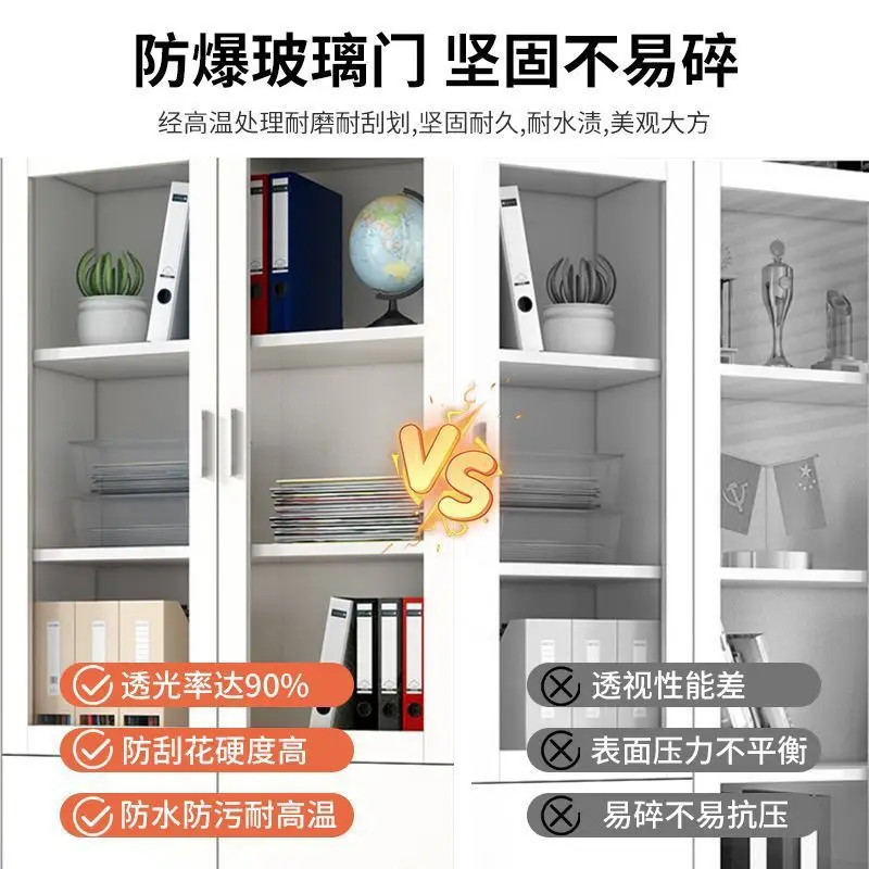 Safe Office With Lock Glass Storage Cabinet Bookshelf Free Combination