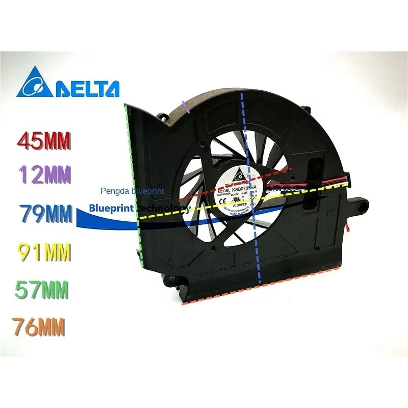 pa Ksb0705ha 5v0. 4A Hydro Bearing 9cm Samsung Laptop CPU Cooling Fan without Back Frame