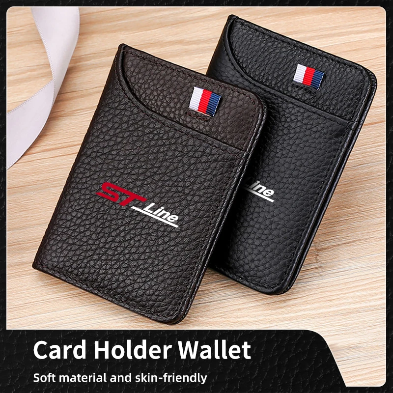Cartera suave súper delgada, tarjetero, carteras finas y pequeñas, carteras cortas para Ford ST Racing RS S Mustang Kuga Fiesta Fusion Mo