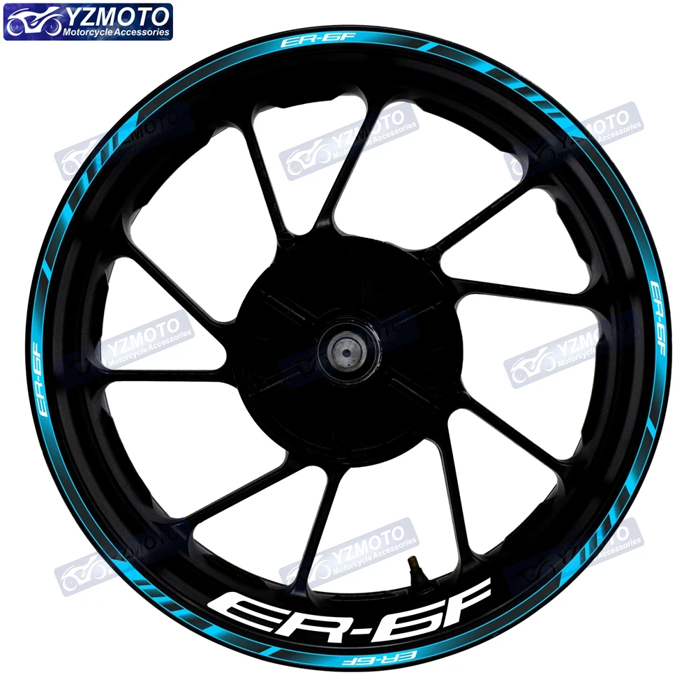 For ER6F ER 6F Motorcycle 17 Inch Front Rear Wheel Hub Sticker Decal Waterproof Reflective Modified Decorative Rim Stickers