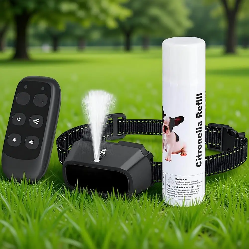 

Ошейник для дрессировки собак с пультом дистанционного управления, 2 режима: автоматический + ручной, с функцией распыления, контроль лая, без электрошока, гуманный, перезаряжаемый, водонепроницаемый