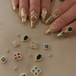 4PCS New Colored Zircon Japanese Manicure Series Nail Art Accessories Palace Colorful Nail Enhancement Zirconia Ornament